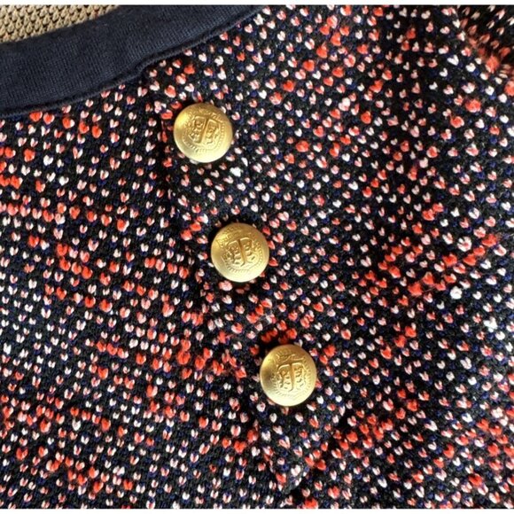 Talbots Shift Dress Button Detail Petite SP Red & Blue 3/4 Sleeve - Picture 2 of 8